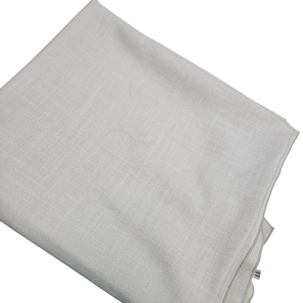 Vintage 80s Vera Tablecloth‎ Rectangular Cream Tan Solid Hemstitch Farmhouse